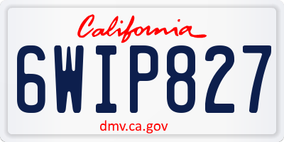 CA license plate 6WIP827