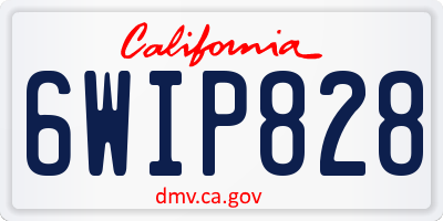 CA license plate 6WIP828