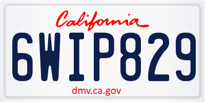 CA license plate 6WIP829