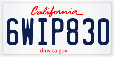 CA license plate 6WIP830