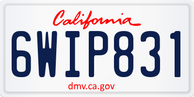 CA license plate 6WIP831