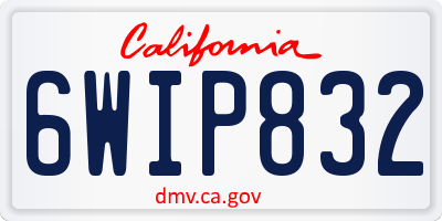 CA license plate 6WIP832