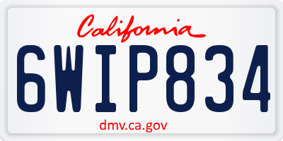 CA license plate 6WIP834