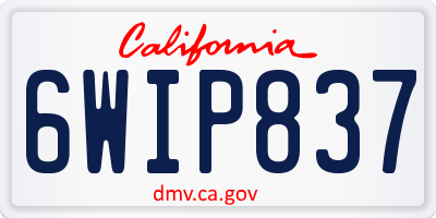 CA license plate 6WIP837