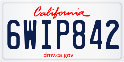 CA license plate 6WIP842