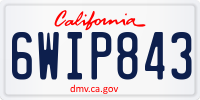 CA license plate 6WIP843