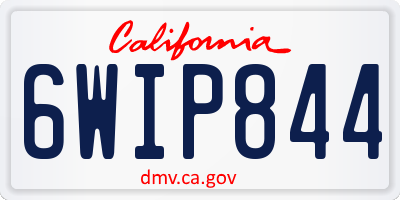 CA license plate 6WIP844