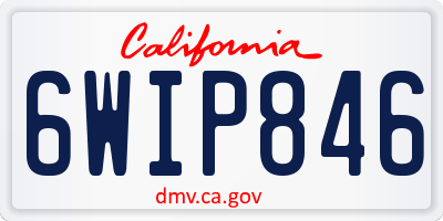 CA license plate 6WIP846