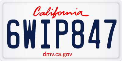 CA license plate 6WIP847