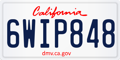 CA license plate 6WIP848