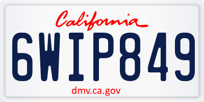 CA license plate 6WIP849