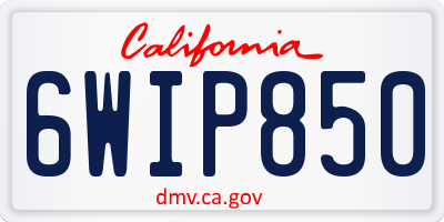 CA license plate 6WIP850