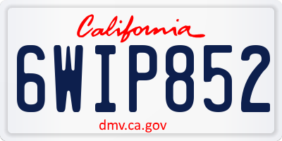 CA license plate 6WIP852