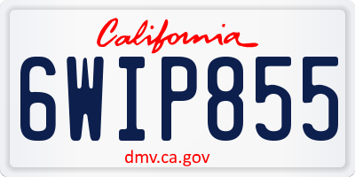 CA license plate 6WIP855