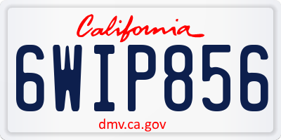 CA license plate 6WIP856