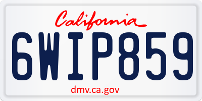 CA license plate 6WIP859