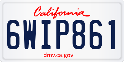 CA license plate 6WIP861