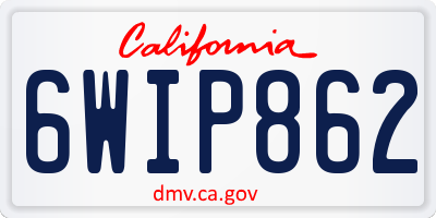 CA license plate 6WIP862