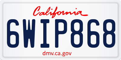 CA license plate 6WIP868