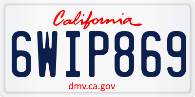 CA license plate 6WIP869