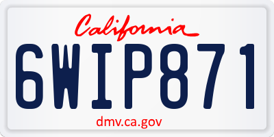 CA license plate 6WIP871