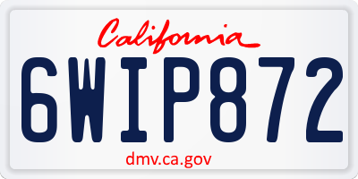 CA license plate 6WIP872