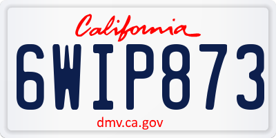 CA license plate 6WIP873