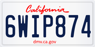 CA license plate 6WIP874