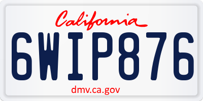 CA license plate 6WIP876