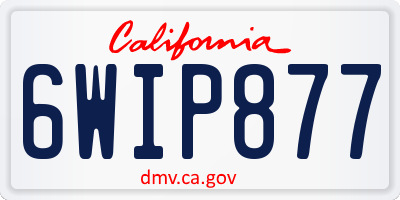 CA license plate 6WIP877