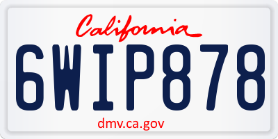 CA license plate 6WIP878