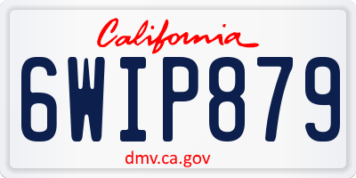 CA license plate 6WIP879