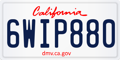 CA license plate 6WIP880