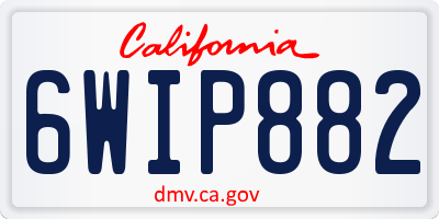 CA license plate 6WIP882