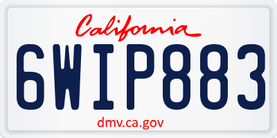 CA license plate 6WIP883