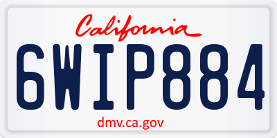CA license plate 6WIP884