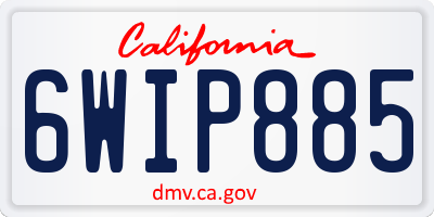 CA license plate 6WIP885