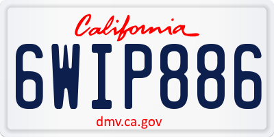 CA license plate 6WIP886