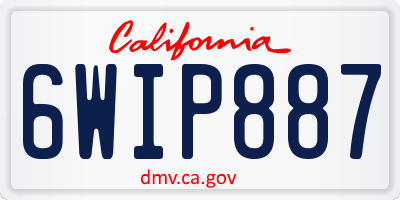 CA license plate 6WIP887