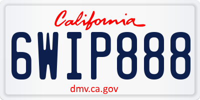 CA license plate 6WIP888
