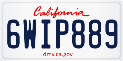 CA license plate 6WIP889