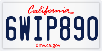CA license plate 6WIP890