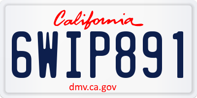 CA license plate 6WIP891