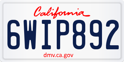 CA license plate 6WIP892