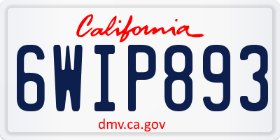 CA license plate 6WIP893