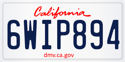CA license plate 6WIP894