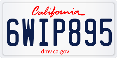 CA license plate 6WIP895