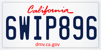CA license plate 6WIP896