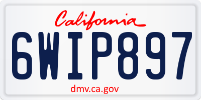 CA license plate 6WIP897