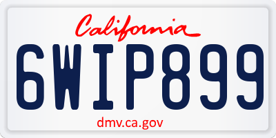 CA license plate 6WIP899